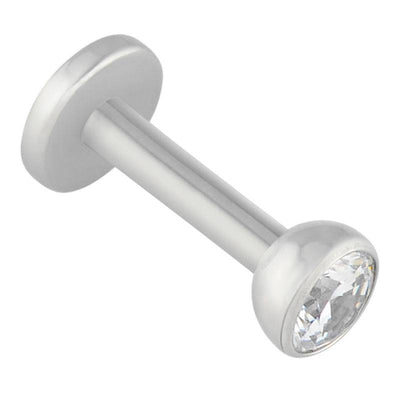 Cubic Zirconia Crystal Ball Labret Bar 1.6mm -  LouLou's Body Jewellery 