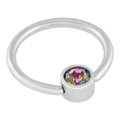 Swarovski Crystal Vitrail Disc Captive Ring -  LouLou's Body Jewellery 