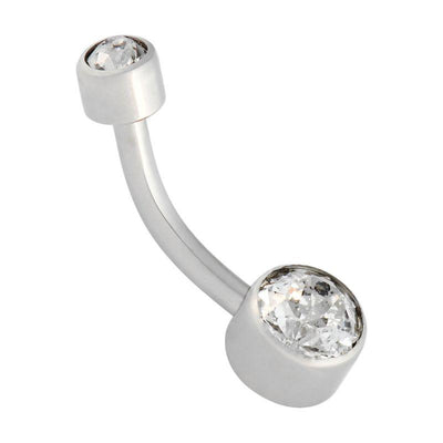 Patina Swarovski Crystal Micro Navel Curve -  LouLou's Body Jewellery 