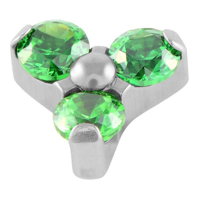 Nano Green Emerald Trio Attachment -  LouLou's Body Jewellery 