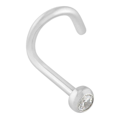 Clear Cubic Zirconia Nostril Screw -  LouLou's Body Jewellery 