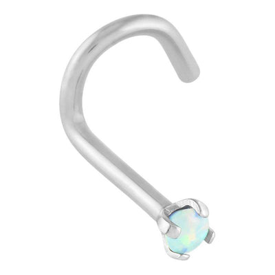 The Halo Collection Moon Yellow Cabochon Opal Prong Set Nostril Screw -  LouLou's Body Jewellery 