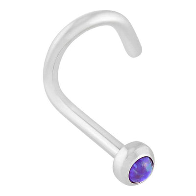 The Halo Collection Sleepy Lavender Cabochon Opal Nostril Screw -  LouLou's Body Jewellery 
