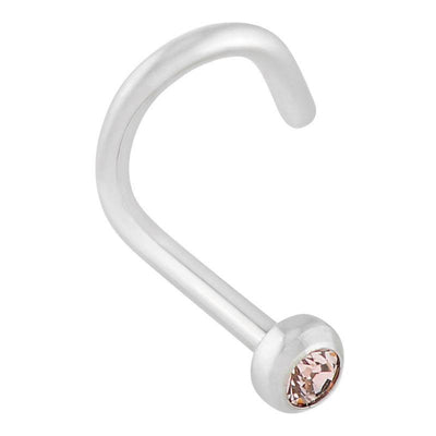 Champagne Cubic Zirconia Nostril Screw -  LouLou's Body Jewellery 