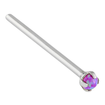 Sleepy Water Lily Prong Set Cabochon Opal Straight Nostril Pin -  LouLou's Body Jewellery 