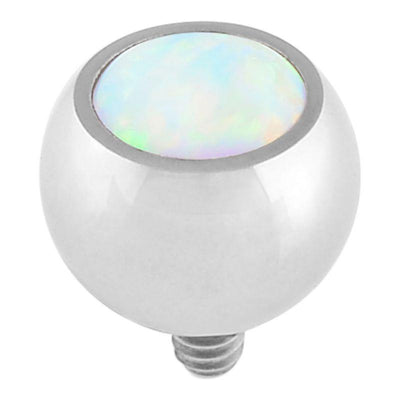 White Cabochon Opal Ball Attachment -  LouLou's Body Jewellery 