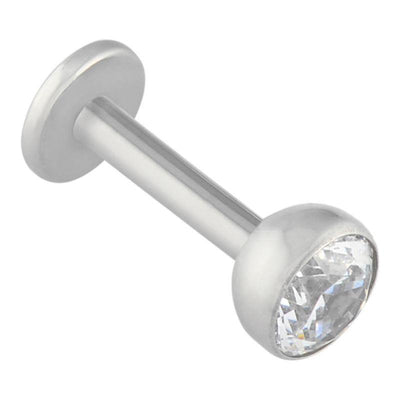 Cubic Zirconia Crystal Ball Labret Bar 1.2mm -  LouLou's Body Jewellery 