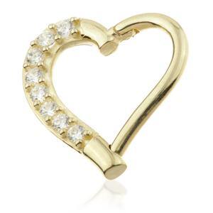 TL - 14ct Yellow Gold Gem Hinge Heart Ring - 9mm Right Side -  LouLou's Body Jewellery 