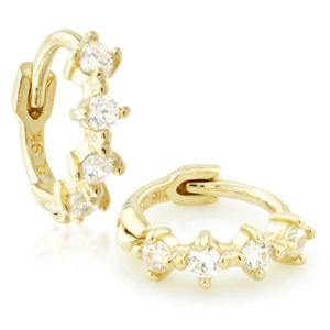 TL - 9ct Tiny Gem Huggies (Pair) -  LouLou's Body Jewellery 