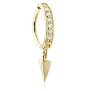 TL - Gold CZ Pavé Rook Ring With Pendent -  LouLou's Body Jewellery 