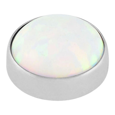 White Cabochon Opal Flat Attachment -  LouLou's Body Jewellery 