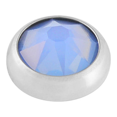 Air Blue Swarovski Crystal Opal Flat Attachment -  LouLou's Body Jewellery 