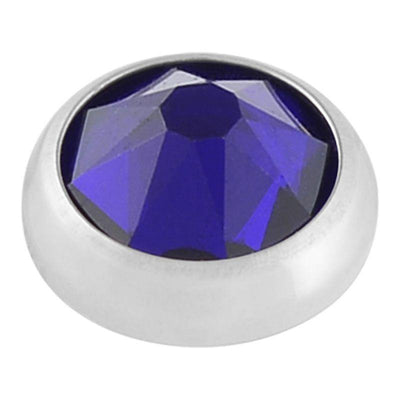 Cobalt Blue Swarovski Crystal Flat Attachment -  LouLou's Body Jewellery 