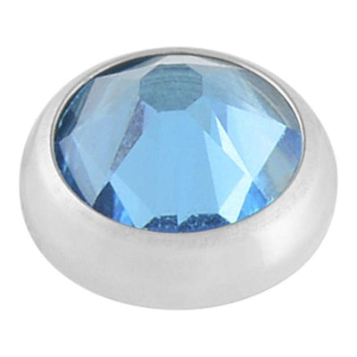 Aqua Swarovski Crystal Flat Attachment -  LouLou's Body Jewellery 