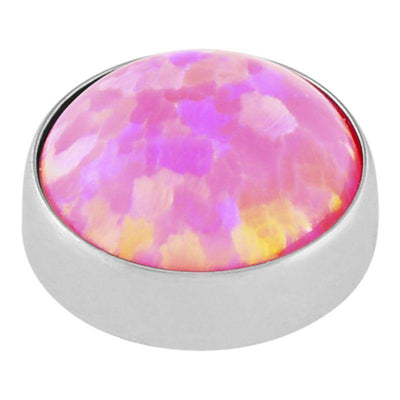 Pinchy's Hot Pink Cabochon Opal Flat Attachment -  LouLou's Body Jewellery 