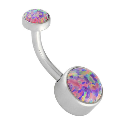 Royal Lavender Cabochon Opal Navel Curve -  LouLou's Body Jewellery 