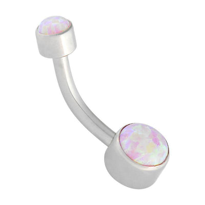 Angel Skin Cabochon Opal Micro Navel Curve -  LouLou's Body Jewellery 