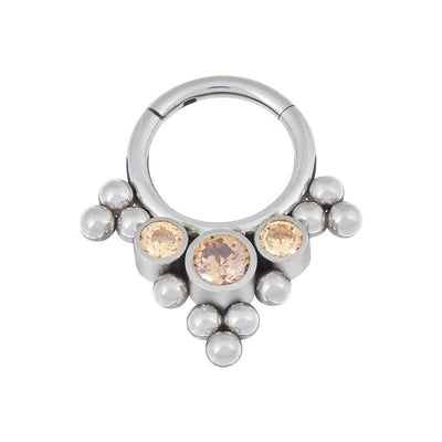 The 'Mocha' Tri Hinged Segment Ring -  LouLou's Body Jewellery 