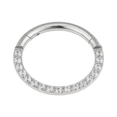 The 'Grace' Pavé Set Cubic Zirconia Segment Ring -  LouLou's Body Jewellery 