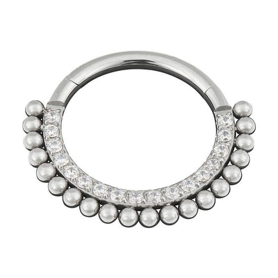 The 'Divinity' Pavé Set CZ Segment Ring -  LouLou's Body Jewellery 