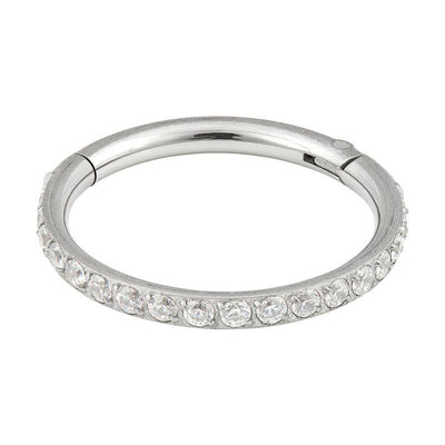 The 'Eternity' Pavé Set Cubic Zirconia Segment Ring -  LouLou's Body Jewellery 