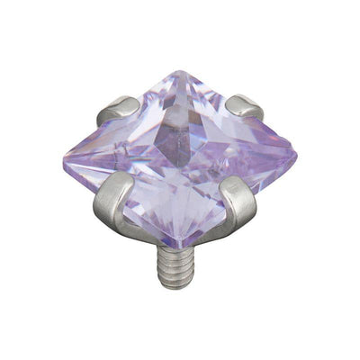 Princess Cut Lavender Cubic Zirconia Claw Set Attachment -  LouLou's Body Jewellery 