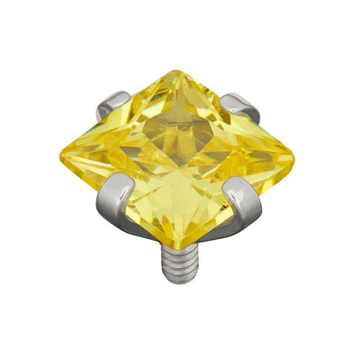 Princess Cut Golden Nano Cubic Zirconia Claw Set Attachment -  LouLou's Body Jewellery 